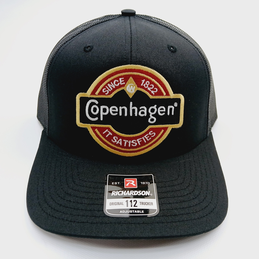 Copenhagen Black Mesh Back Snap Back Richardson Hat